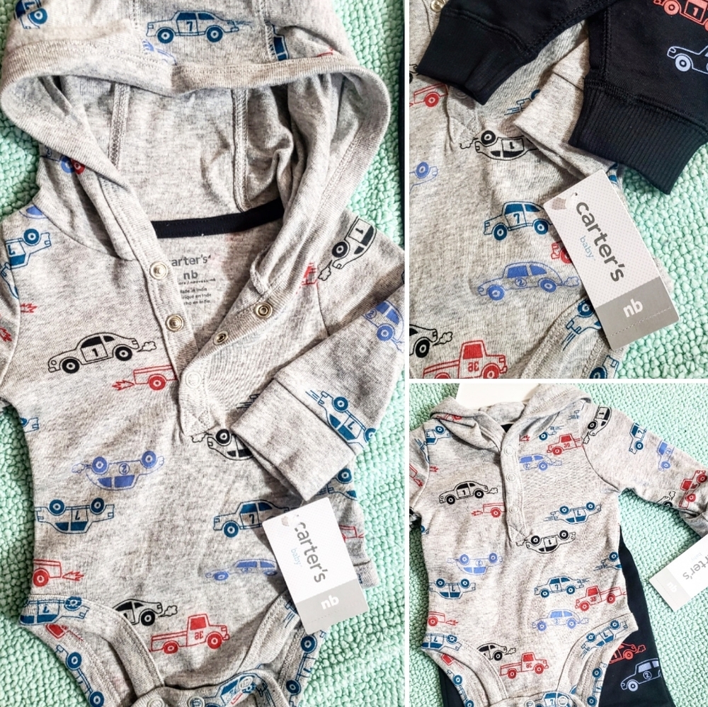 Carters 2 Piece hooded car bodysuit